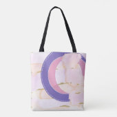 Je naam. Abstracte waterverf roze, goud Tote Bag (Achterkant)