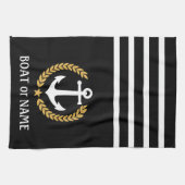 Je naam Anchor Gold Style Laurel Black Theedoek (Horizontaal)