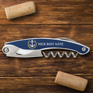 Je naam Anchor Gold Style Laurel Blue Kurkentrekker