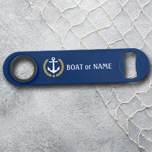 Je naam Anchor Gold Style Laurel Blue Speed Flessenopener