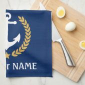 Je naam Anchor Gold Style Laurel Blue Theedoek (Quarter Fold)
