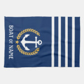 Je naam Anchor Gold Style Laurel Blue Theedoek (Horizontaal)