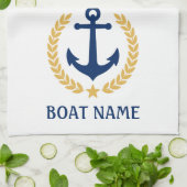 Je naam Anchor Gold Style Laurel White Theedoek (Gevouwen)