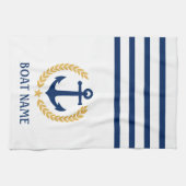 Je naam Anchor Gold Style Laurel White Theedoek (Horizontaal)