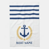 Je naam Anchor Gold Style Laurel White Theedoek (Verticaal)