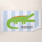 Je naam | Bij de Beach Alligator Strandlaken (Voorkant)