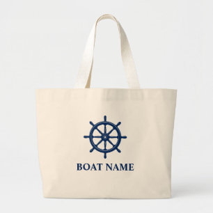 Je naam Blauw schip verscheept wielhelm Grote Tote Bag