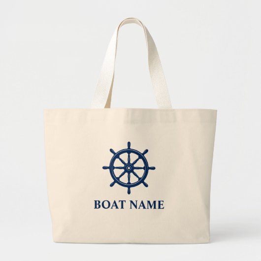 Je naam Blauw schip verscheept wielhelm Grote Tote Bag (Voorkant)