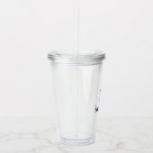 Je naam blauwe anker acryl drinkbeker (Rechts)