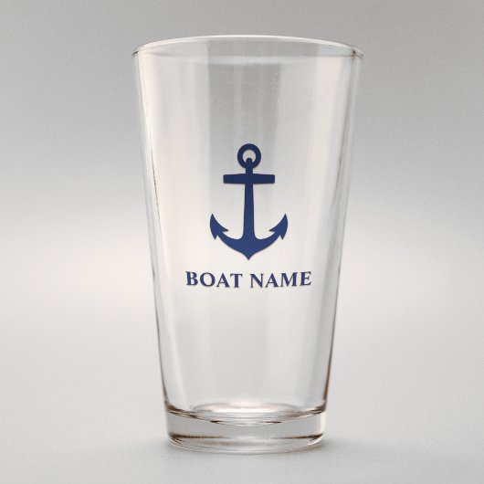 Je naam blauwe anker glas