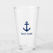 Je naam blauwe anker glas (Voorkant)