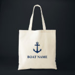 Je naam blauwe anker tote bag<br><div class="desc">Uw bootnaam Blue Anchor Canvas tas</div>