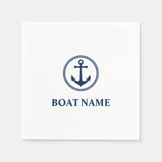 Je naam blauwe Zee Anchor Servet (Voorkant)