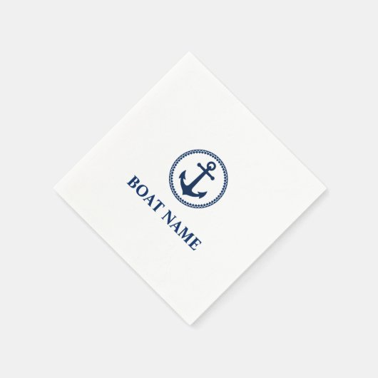 Je naam blauwe Zee Anchor Servet (Hoek)