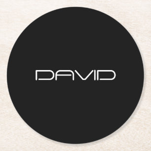 Je naam   Cool gestileerde  tekst Ronde Kartonnen Onderzetter