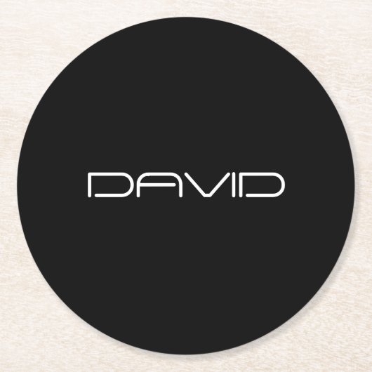 Je naam | Cool gestileerde  tekst Ronde Kartonnen Onderzetter (Voorkant)
