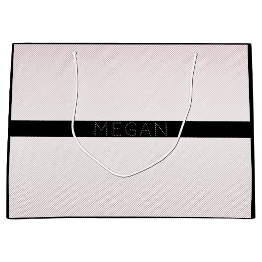 Je naam | Dun wit & Roos Ombre Strepen #2 Groot Cadeauzakje (Voorkant)