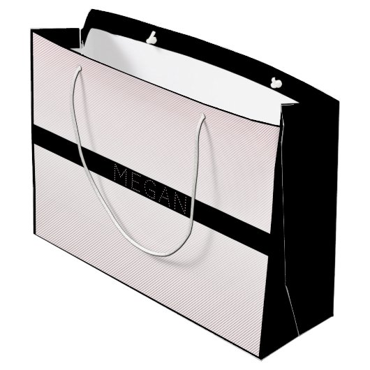 Je naam | Dun wit & Roos Ombre Strepen #2 Groot Cadeauzakje (Achterkant Gekanteld)