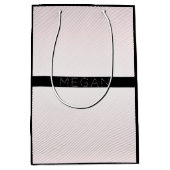 Je naam | Dun wit & Roos Ombre Strepen #2 Medium Cadeauzakje (Voorkant)