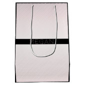 Je naam | Dun wit & Roos Ombre Strepen #2 Medium Cadeauzakje (Achterkant)