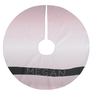 Je naam dunne roze ombre & witte strepen kerstboom rok