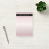 Je naam | dunne roze ombre & witte strepen post-it® notes (Kantoor)