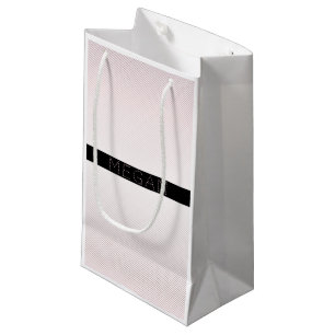 Je naam dunne witte en subtiele roze ombre strep klein cadeauzakje
