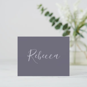 Je naam Elegant lavendel schrift op nevelig paar Briefkaart