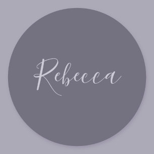Je naam Elegant lavendel schrift op nevelig paar Ronde Sticker