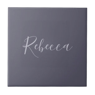 Je naam Elegant lavendel schrift op nevelig paar Tegeltje