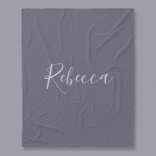Je Naam Elegant Lavendel Schrift op Wazige Paars Fleece Deken