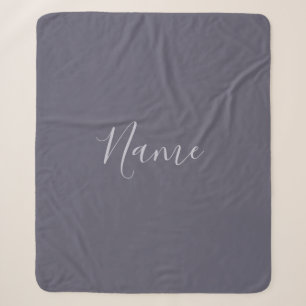 Je Naam Elegant Lavendel Schrift op Wazige Paars Sherpa Deken