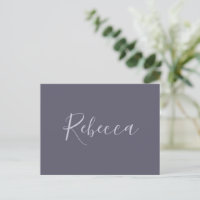 Je naam | Elegant Lavendel Script op Hazy Paarse