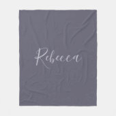 Je naam | Elegant Lavendel Script op Hazy Paarse Fleece Deken (Voorkant)