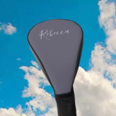 Je naam | Elegant Lavendel Script op Hazy Paarse Golfheadcover