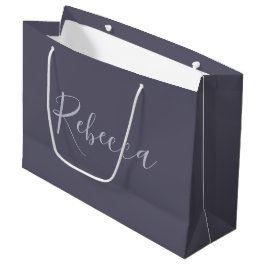 Je naam | Elegant Lavendel Script op Hazy Paarse Groot Cadeauzakje