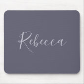 Je naam | Elegant Lavendel Script op Hazy Paarse Muismat (Voorkant)