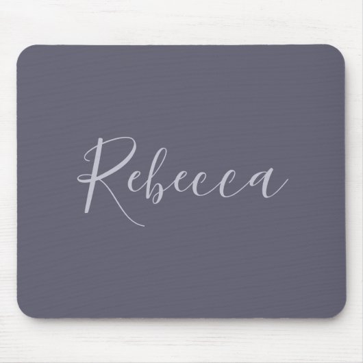 Je naam | Elegant Lavendel Script op Hazy Paarse Muismat (Voorkant)