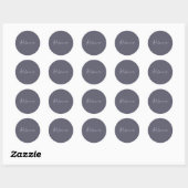 Je naam | Elegant Lavendel Script op Hazy Paarse Ronde Sticker (Vel)