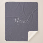Je naam | Elegant Lavendel Script op Hazy Paarse Sherpa Deken (Voorkant)