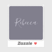 Je naam | Elegant Lavendel Script op Hazy Paarse Sticker (Vel)