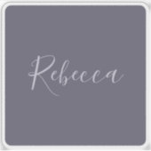 Je naam | Elegant Lavendel Script op Hazy Paarse Sticker (Voorkant)