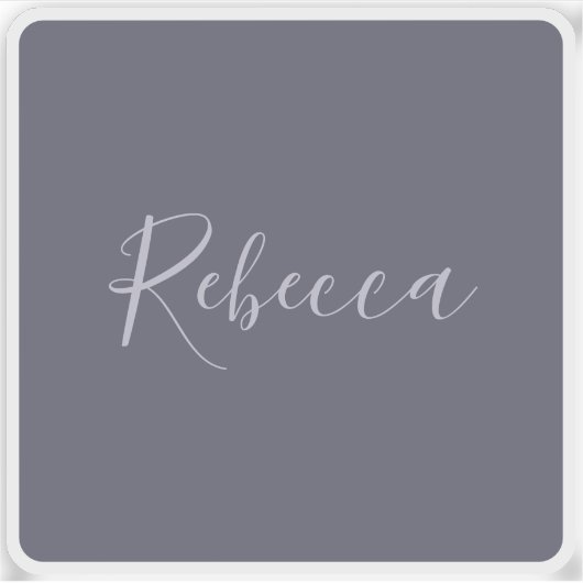 Je naam | Elegant Lavendel Script op Hazy Paarse Sticker (Voorkant)