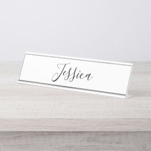 Je naam Elegant Schrift Bureau Naambordje