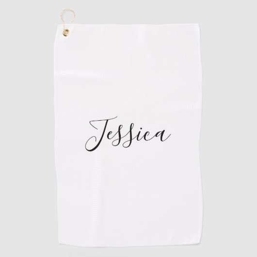 Je naam | Elegant Schrift Golfhanddoek (Voorkant)