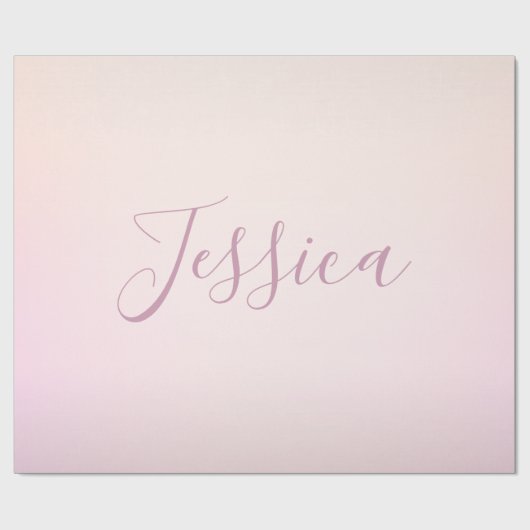 Je naam | Elegant Script Soft Ombre Cadeaupapier (Vlak)