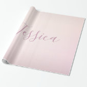 Je naam | Elegant Script Soft Ombre Cadeaupapier (Uitgerold)