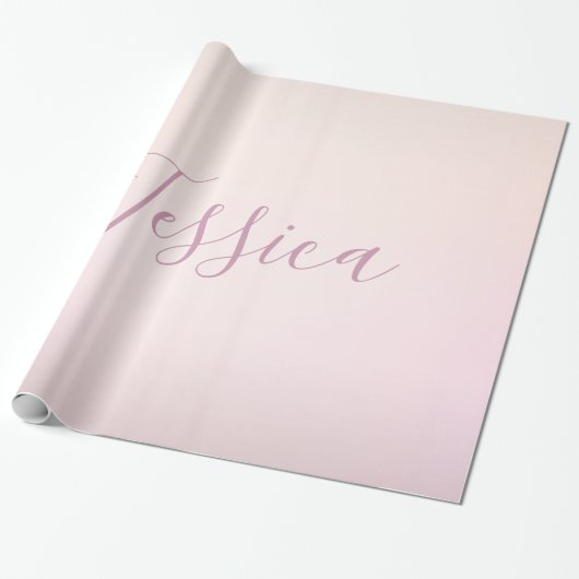 Je naam | Elegant Script Soft Ombre Cadeaupapier (Uitgerold)