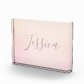 Je naam | Elegant Script Soft Ombre Fotoblokken (Rechts)