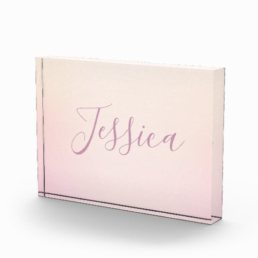 Je naam | Elegant Script Soft Ombre Fotoblokken (Rechts)